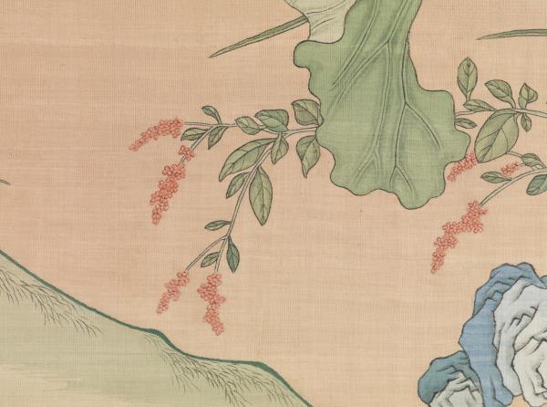 清無名氏畫荷花緙絲　軸