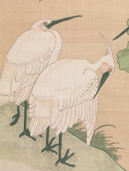 清無名氏畫荷花緙絲　軸