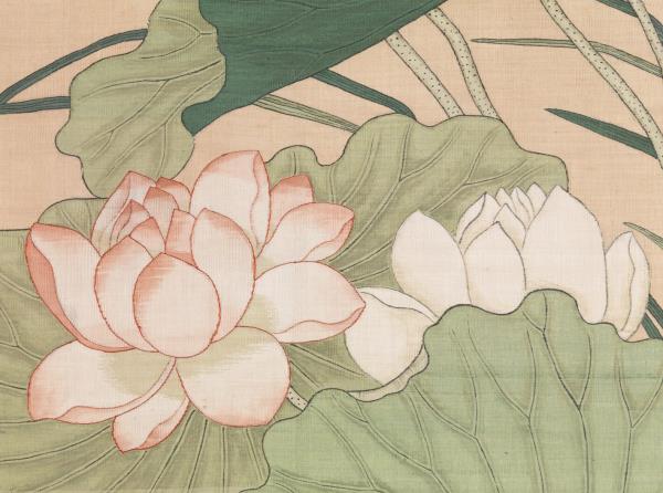 清無名氏畫荷花緙絲　軸