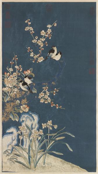 元繡先春四喜　軸