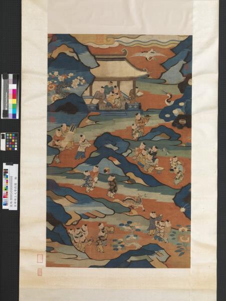 宋緙絲上元嬰戲圖　軸