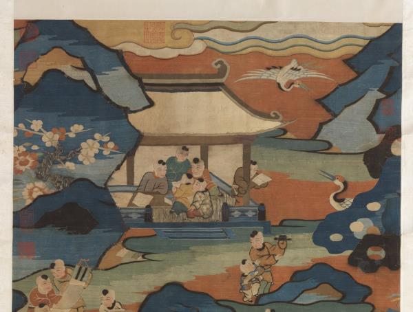 宋緙絲上元嬰戲圖　軸