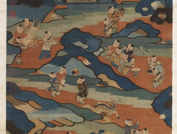 宋緙絲上元嬰戲圖　軸