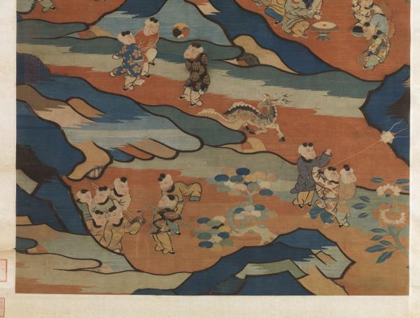 宋緙絲上元嬰戲圖　軸