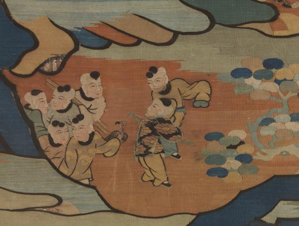 宋緙絲上元嬰戲圖　軸