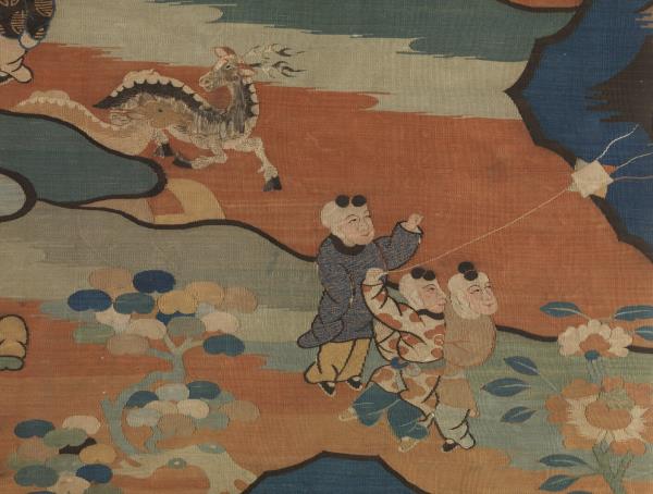 宋緙絲上元嬰戲圖　軸