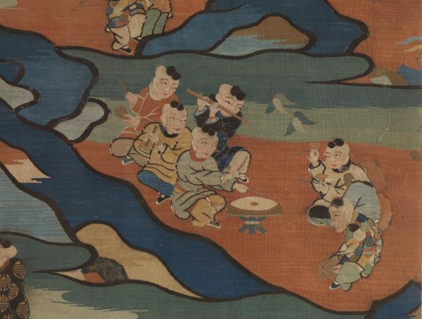 宋緙絲上元嬰戲圖　軸