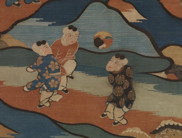 宋緙絲上元嬰戲圖　軸