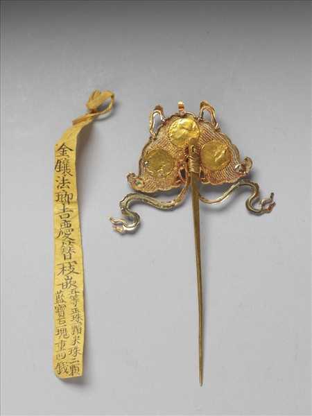 金鑲畫琺瑯吉慶簪