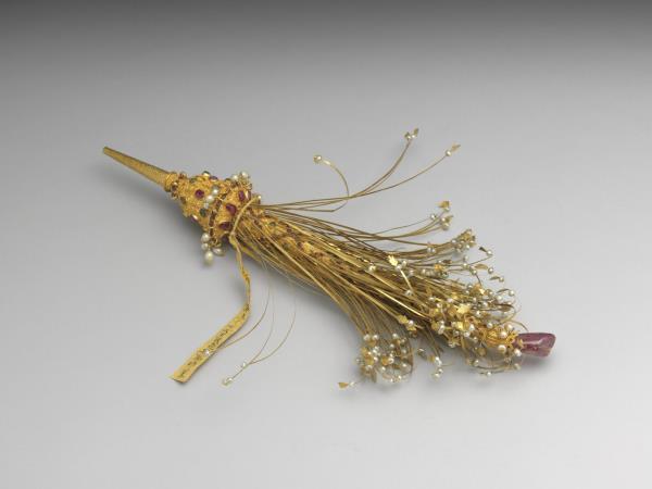 包金嵌珠石帽花