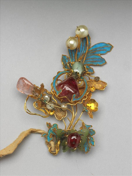 金纍絲秋葉蜘蛛簪