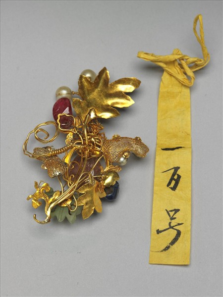 金纍絲秋葉蜘蛛簪