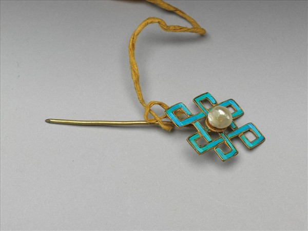 銀鍍金盤長花針