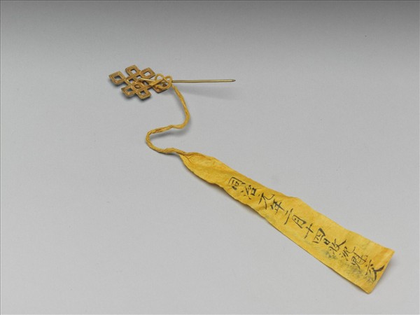 銀鍍金盤長花針