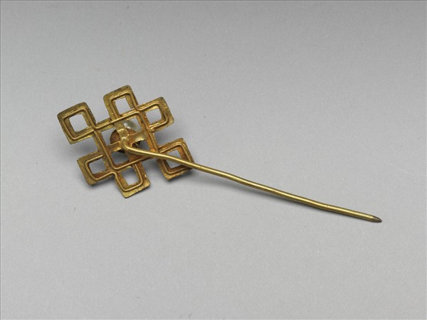 銀鍍金盤長花針