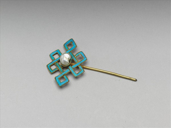 銀鍍金盤長花針