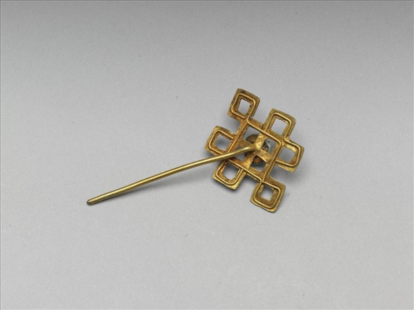 銀鍍金盤長花針