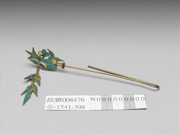 銀鍍金梅竹流蘇簪