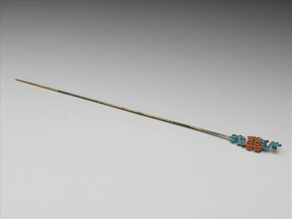 點翠珊瑚米珠囍字簪