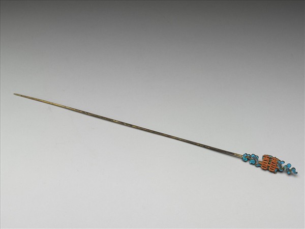 點翠珊瑚米珠囍字簪