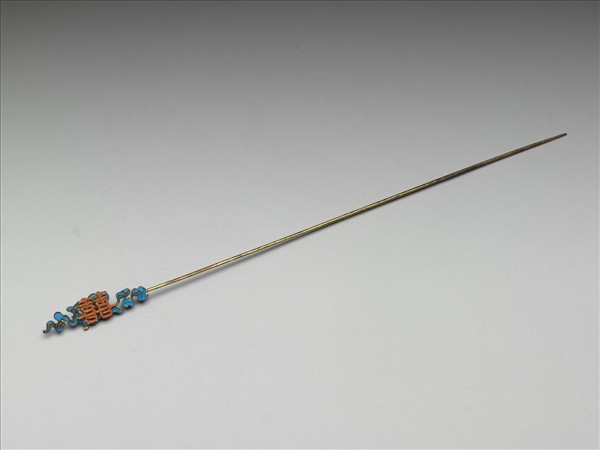 點翠珊瑚米珠囍字簪