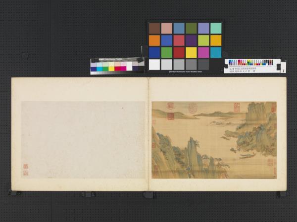 明仇英臨宋元六景　冊　高峰遠湖