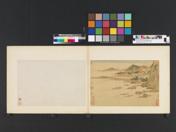 明仇英臨宋元六景　冊　關山漁舍