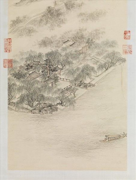 清董邦達柳浪聞鶯御題　軸