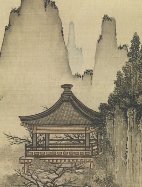 清孫祐丁觀鵬合倣趙千里九成宮圖　軸