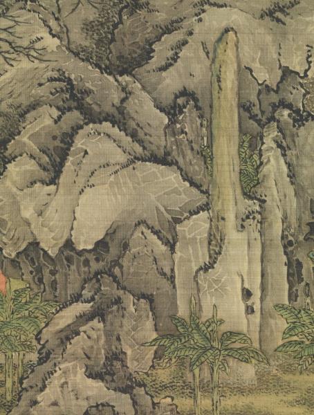 清孫祐丁觀鵬合倣趙千里九成宮圖　軸