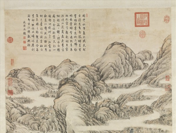 清董邦達畫杜甫詩意高宗御題　軸