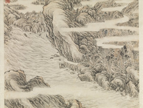 清董邦達畫杜甫詩意高宗御題　軸