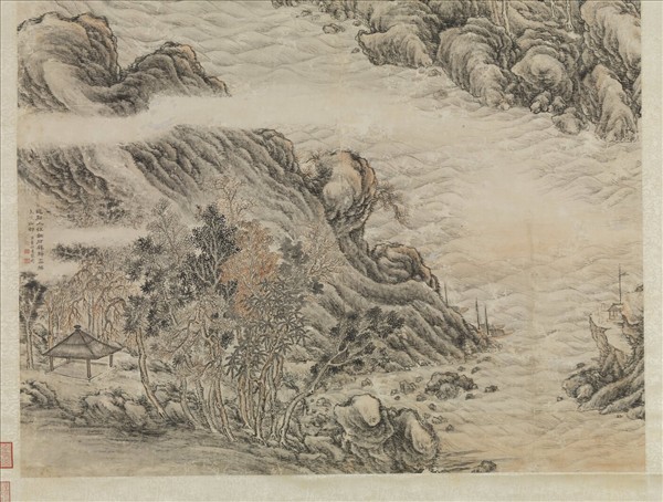 清董邦達畫杜甫詩意高宗御題　軸