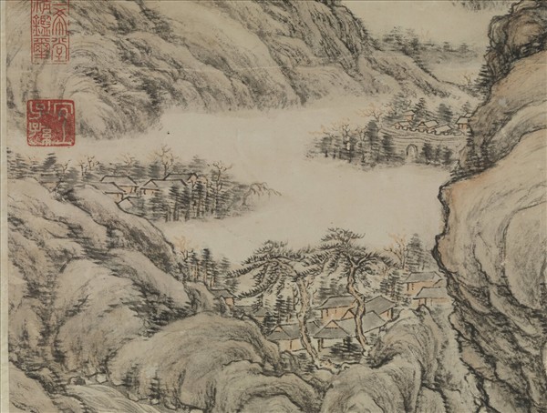 清董邦達畫杜甫詩意高宗御題　軸