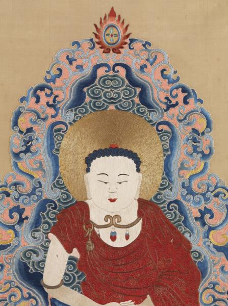 清御製贊繡線無量壽佛　軸