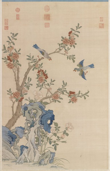 明緙絲花鳥　軸