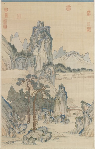 清無名氏緙絲山水（審定乾隆）