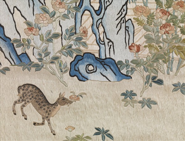 清孔憲培之妻于氏繡御製樂壽堂詩意圖　軸