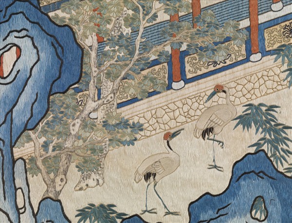 清孔憲培之妻于氏繡御製樂壽堂詩意圖　軸