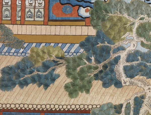 清孔憲培之妻于氏繡御製樂壽堂詩意圖　軸