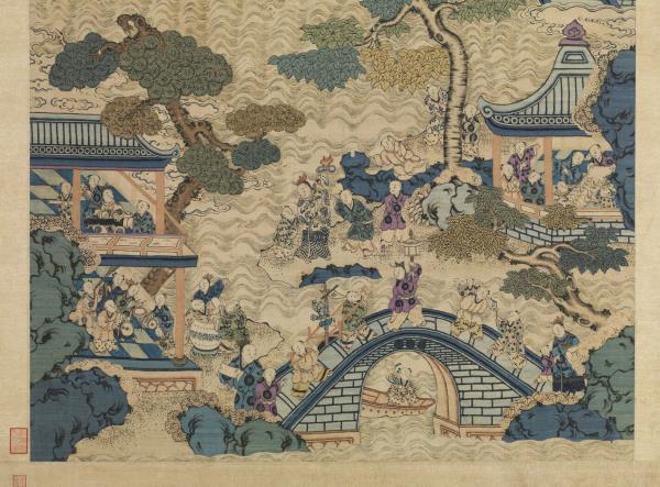 緙絲祝壽圖　軸