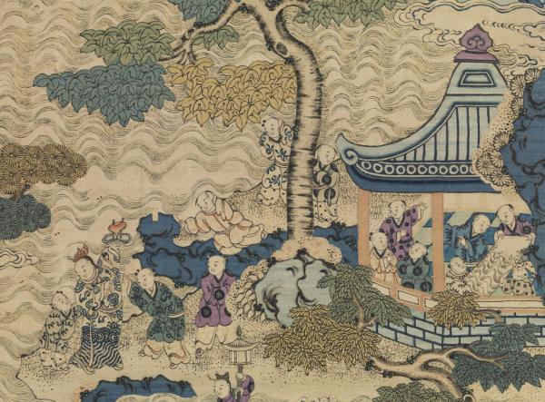 緙絲祝壽圖　軸