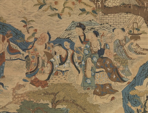 緙絲祝壽圖　軸