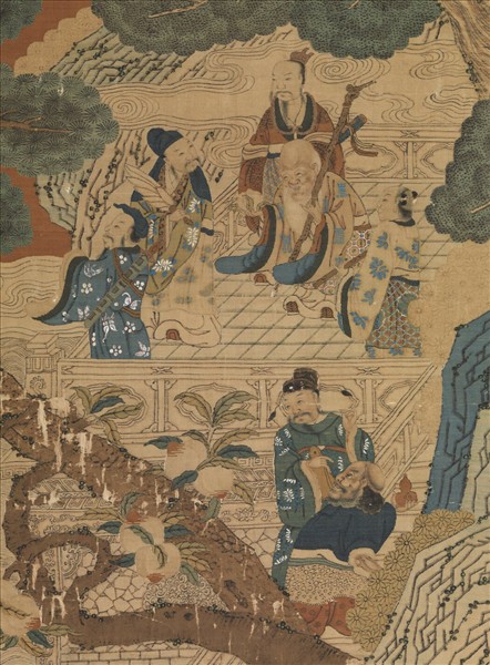 緙絲祝壽圖　軸