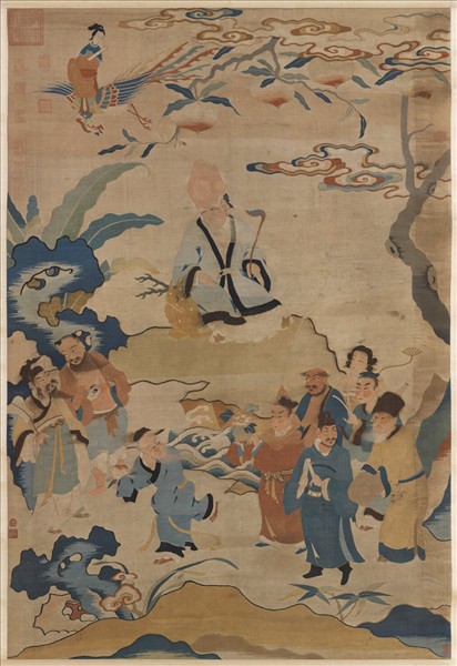 宋緙絲群仙祝壽　軸