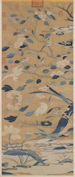 宋緙絲花卉翎毛　軸