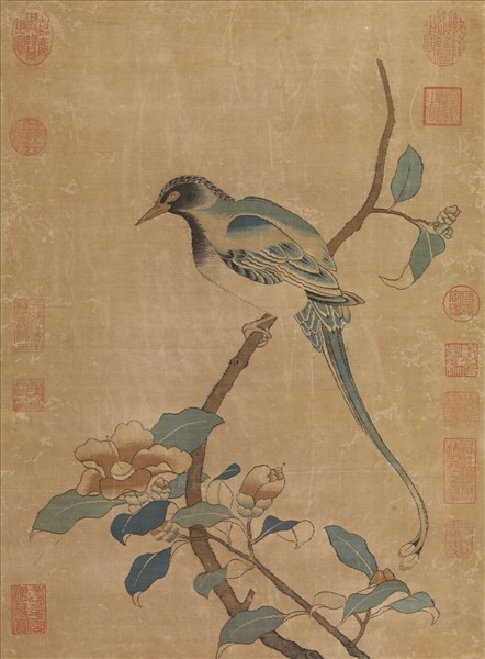 宋緙絲春光長壽　軸