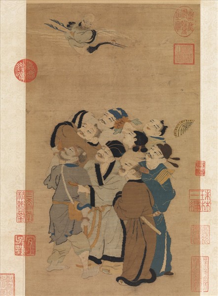 宋緙絲群仙拱壽圖　軸