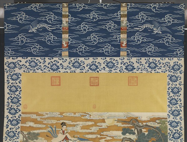 清緙絲仙姝獻瑞圖　軸