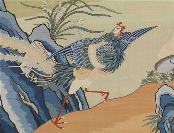 清緙絲仙姝獻瑞圖　軸